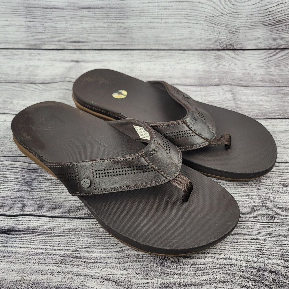 Mens Reef Cushion LUX Flip Flop Sandals  Brown US 13M
